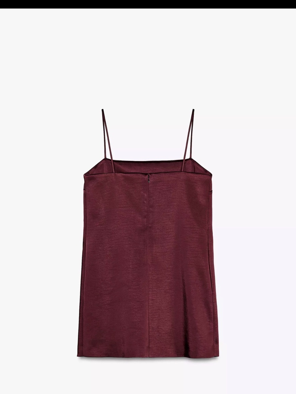 Zara Satin Slip Cami in Deep Wine